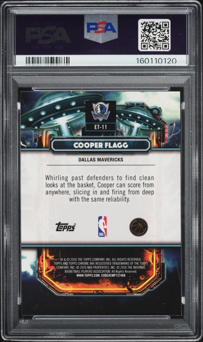 2025 Topps Chrome Cosmic Extraterrestrial Talent Cooper Flagg ROOKIE #11 PSA 9 MINT