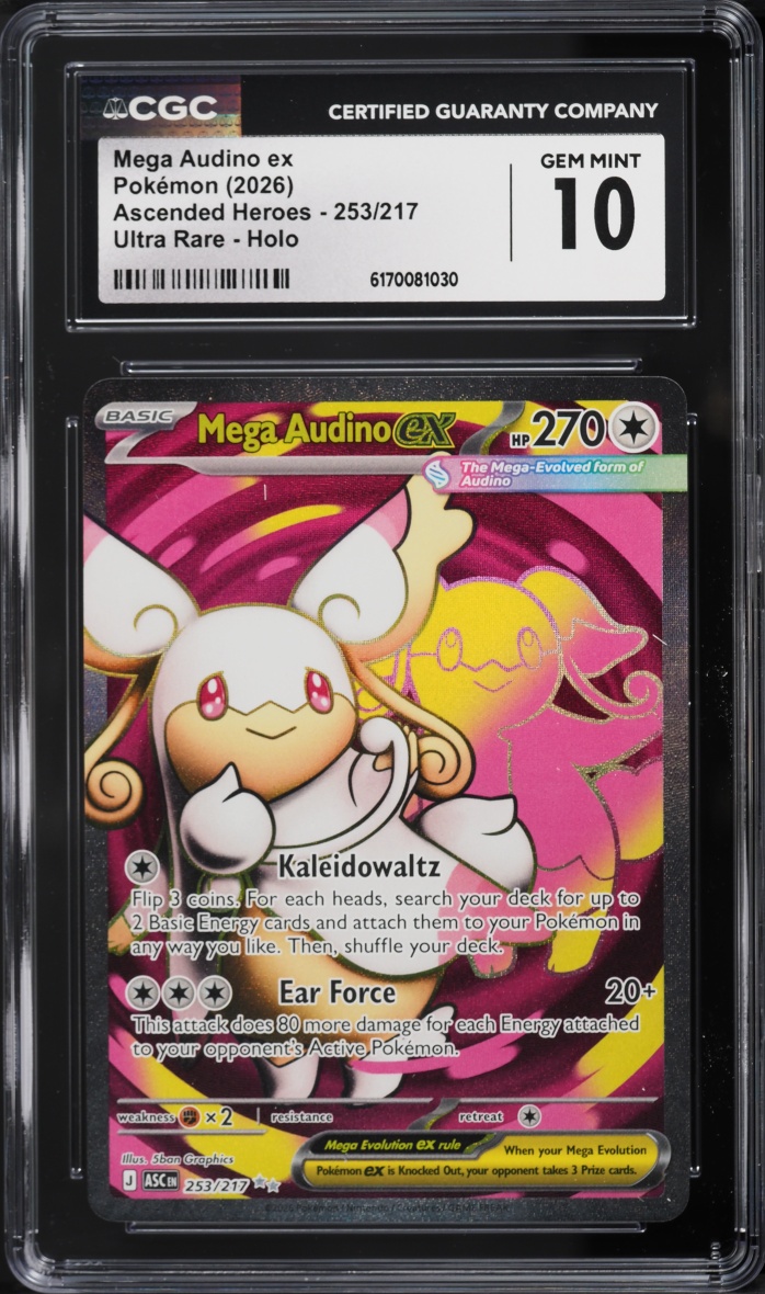 2026 Pokemon Mega Evolution Ascended Heroes Full Art Mega Audino Ex #253 CGC 10 GEM MINT