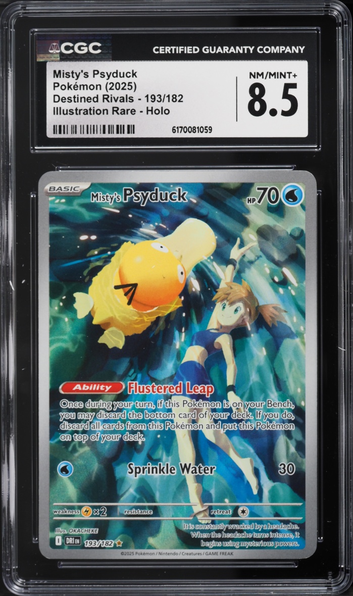 2025 Pokemon Scarlet & Violet Destined Rivals IR Misty's Psyduck #193 CGC 8.5 NM-MT+