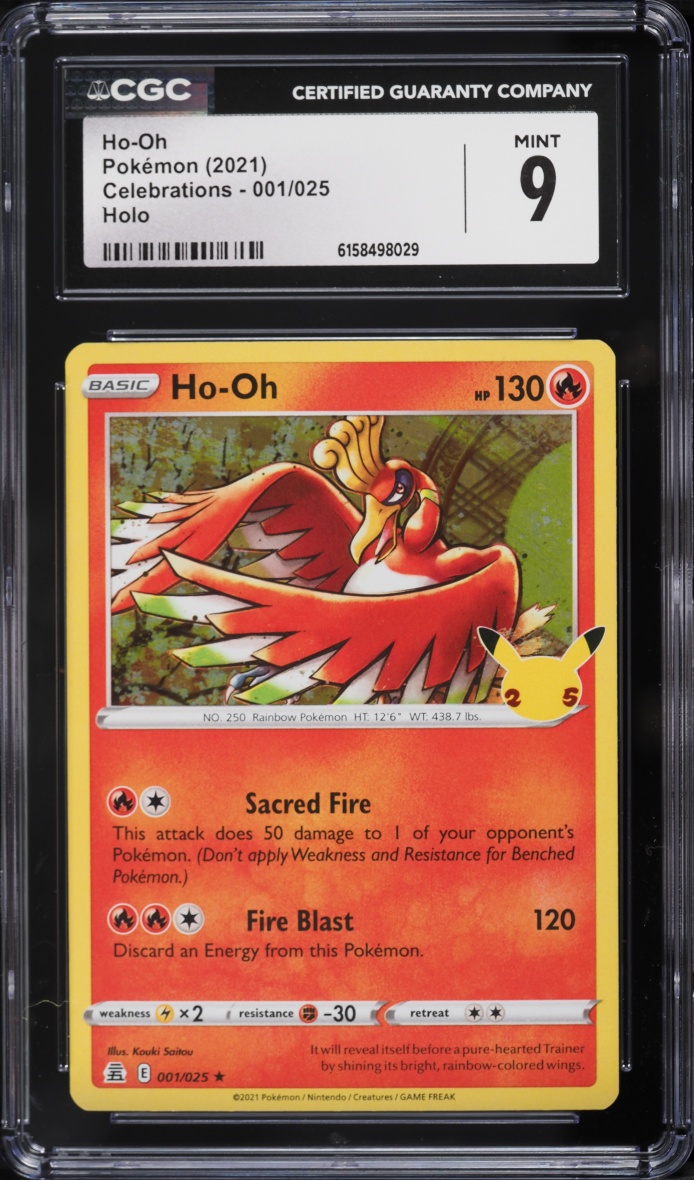 2021 Pokemon Sword & Shield Celebrations Holo Ho-Oh #1 CGC 9 MINT
