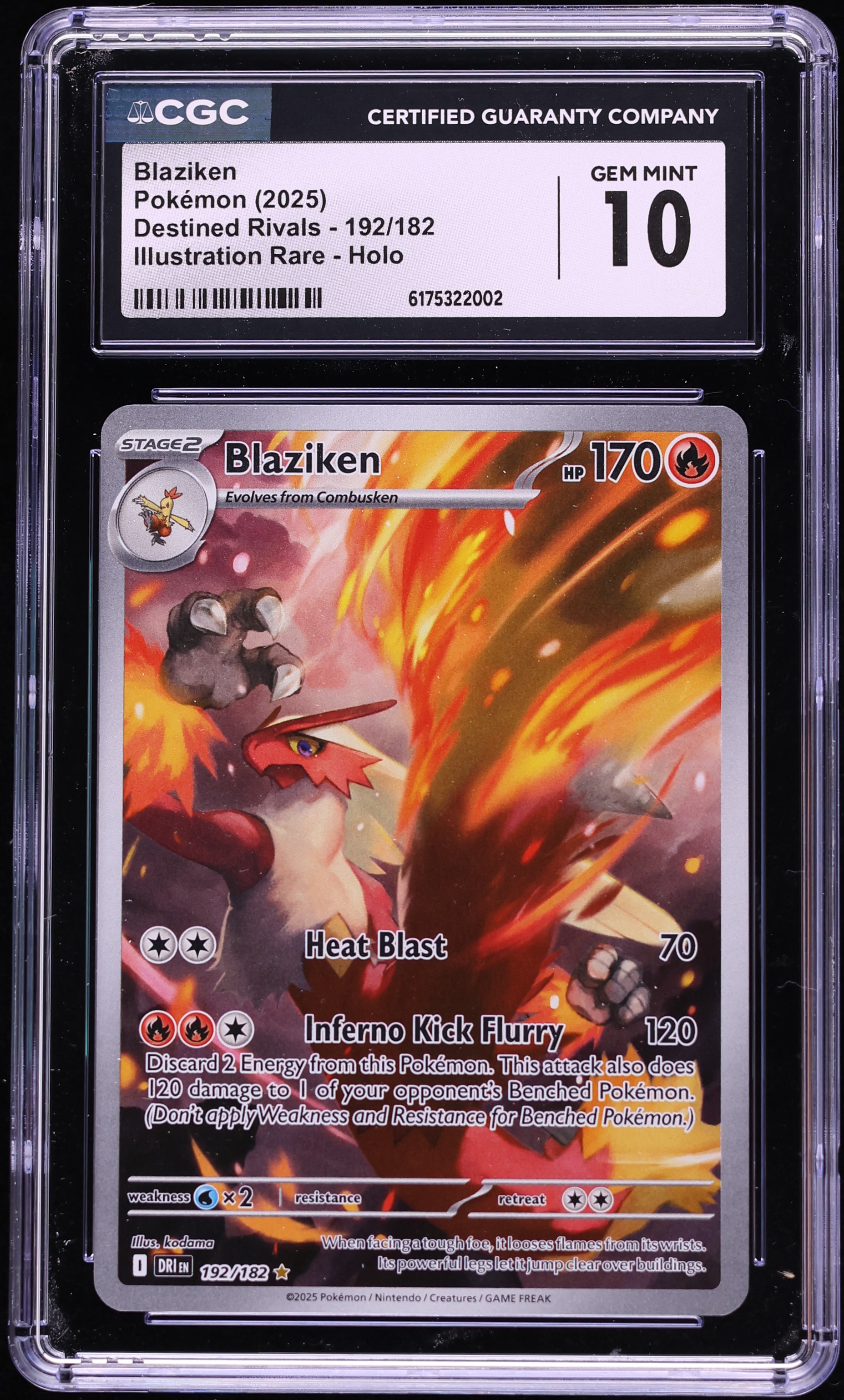 2025 Pokemon Scarlet & Violet Destined Rivals IR Blaziken #192 CGC 10 GEM MINT