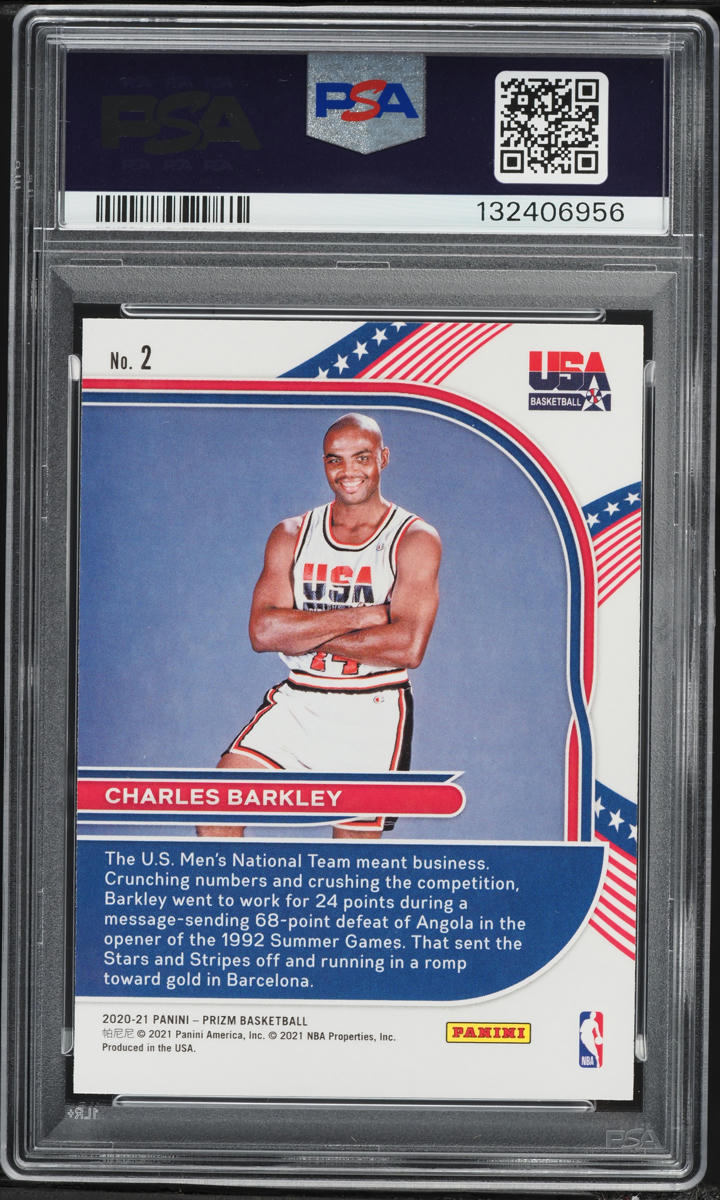 2020 Panini Prizm USA Charles Barkley #2 PSA 10 GEM MINT