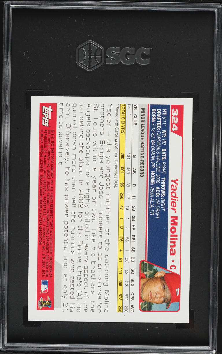 2004 Topps Yadier Molina ROOKIE #324 SGC 8 NM-MT