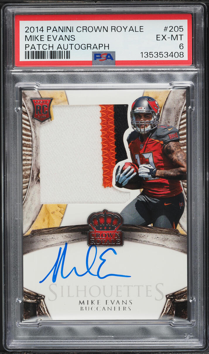 2014 Crown Royale Mike Evans ROOKIE PATCH AUTO /299 #205 PSA 6 EXMT