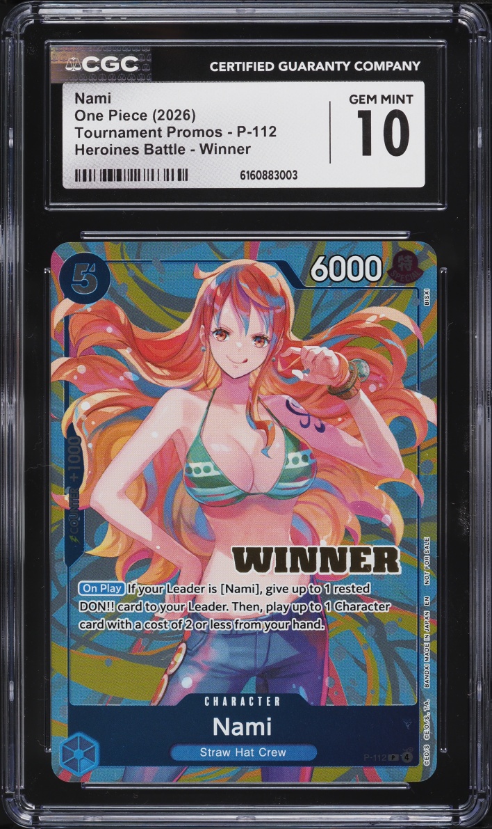 2026 One Piece Tournament Promo Heroines Battle Winner Nami #P-112 CGC 10 GEM MINT