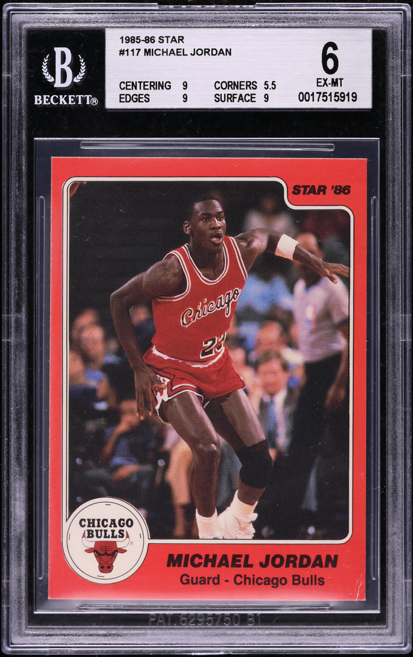 1985-86 Star Basketball Michael Jordan ROOKIE #117 BGS 6 EXMT on ...