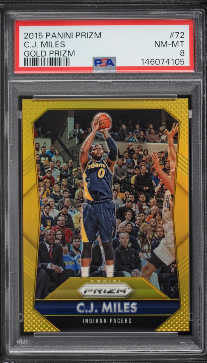 2015 Panini Prizm Gold C.J. Miles 10/10 #72 PSA 8 NM-MT