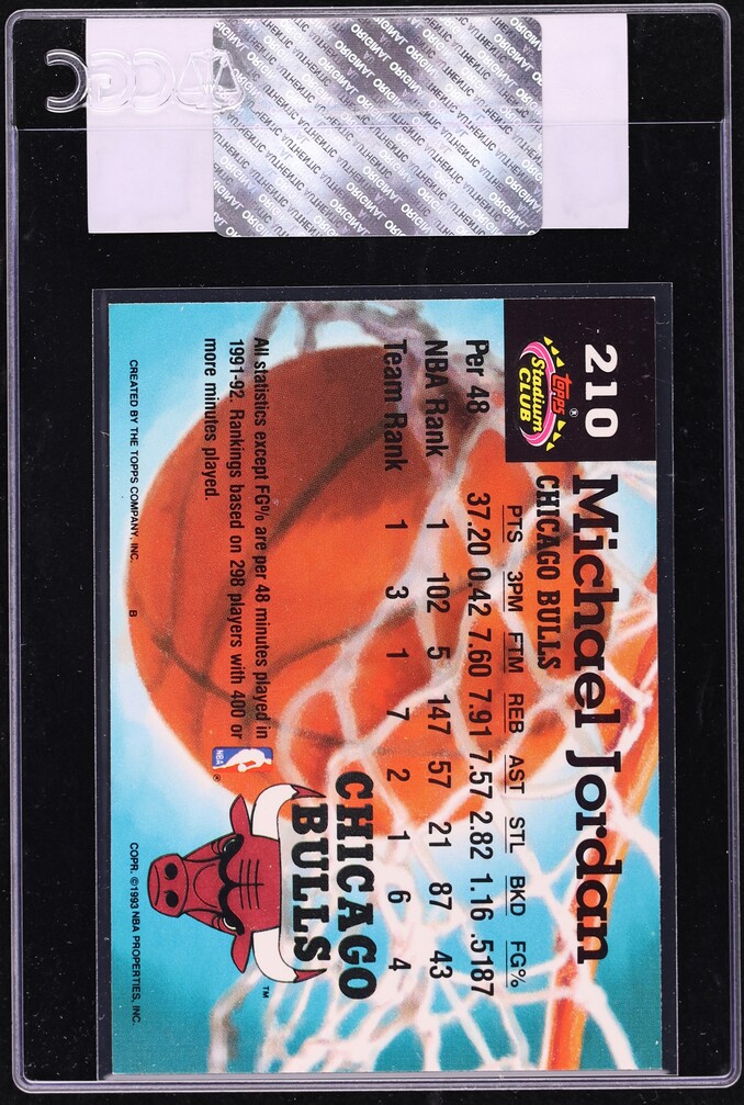 1992 Stadium Club Members Choice Michael Jordan #210 CGC AUTH