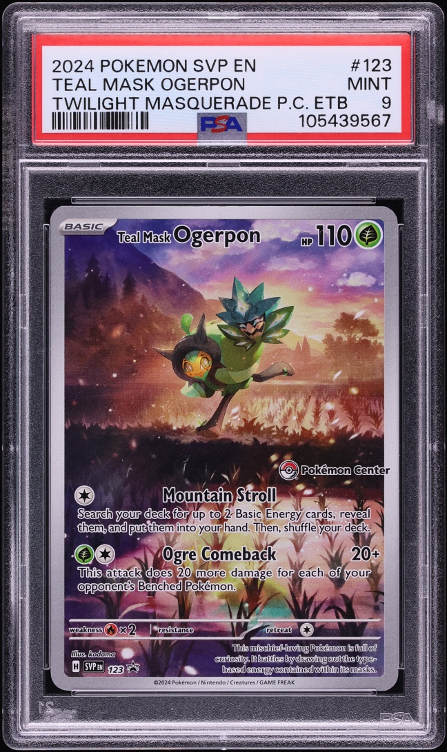 2024 Pokemon SV Promo Twilight Masquerade ETB Full Art Teal Mask Ogerpon #123 PSA 9 MINT