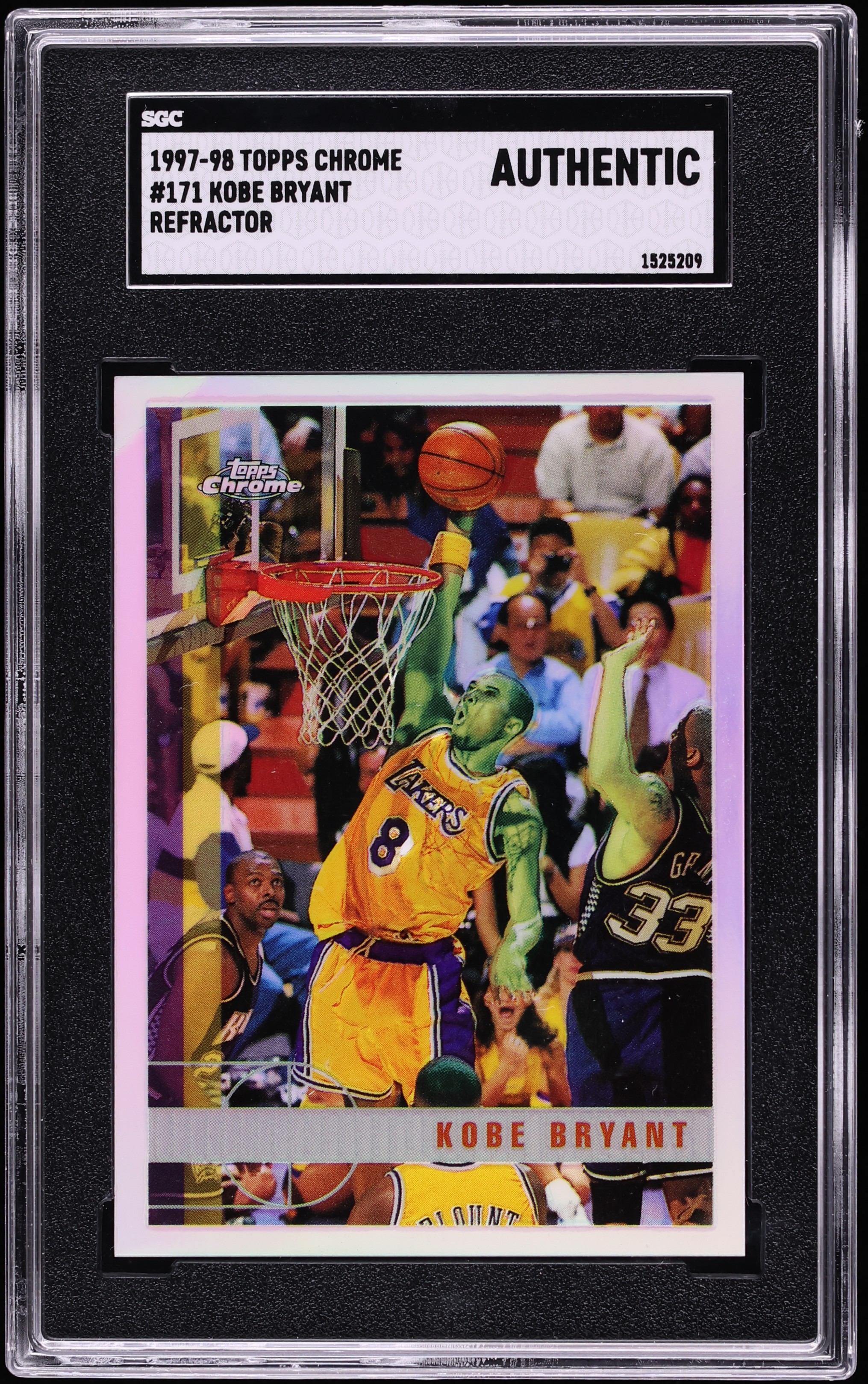 1997 Topps Chrome Refractor Kobe Bryant #171 SGC AUTH on Fanatics