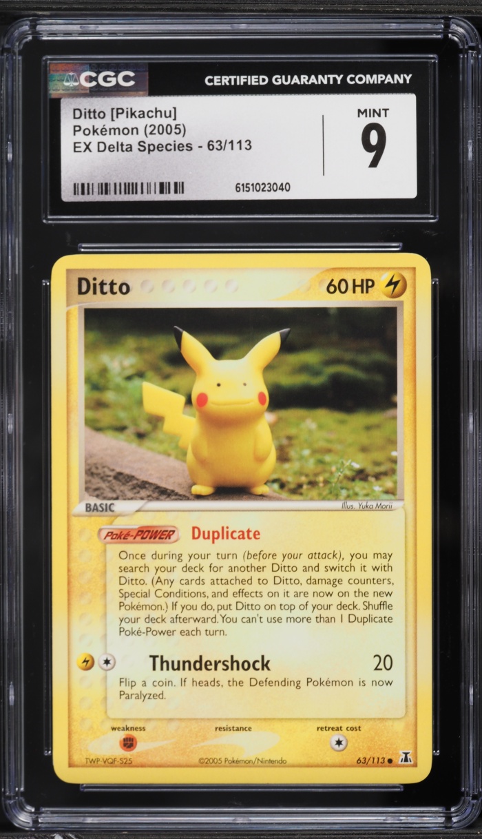 2005 Pokemon EX Delta Species Ditto Pikachu #63 CGC 9 MINT