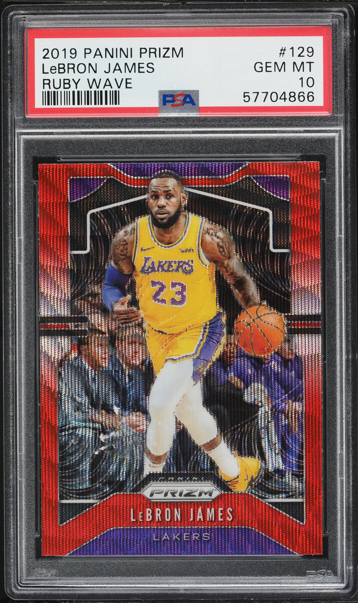 2019 Panini Prizm Ruby Wave LeBron James #129 PSA 10 GEM MINT