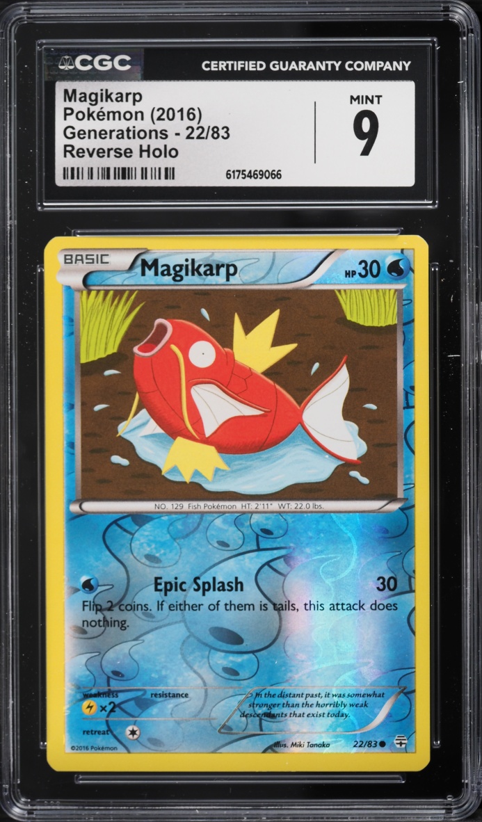 2016 Pokemon XY Generations Reverse Holo Magikarp #22 CGC 9 MINT