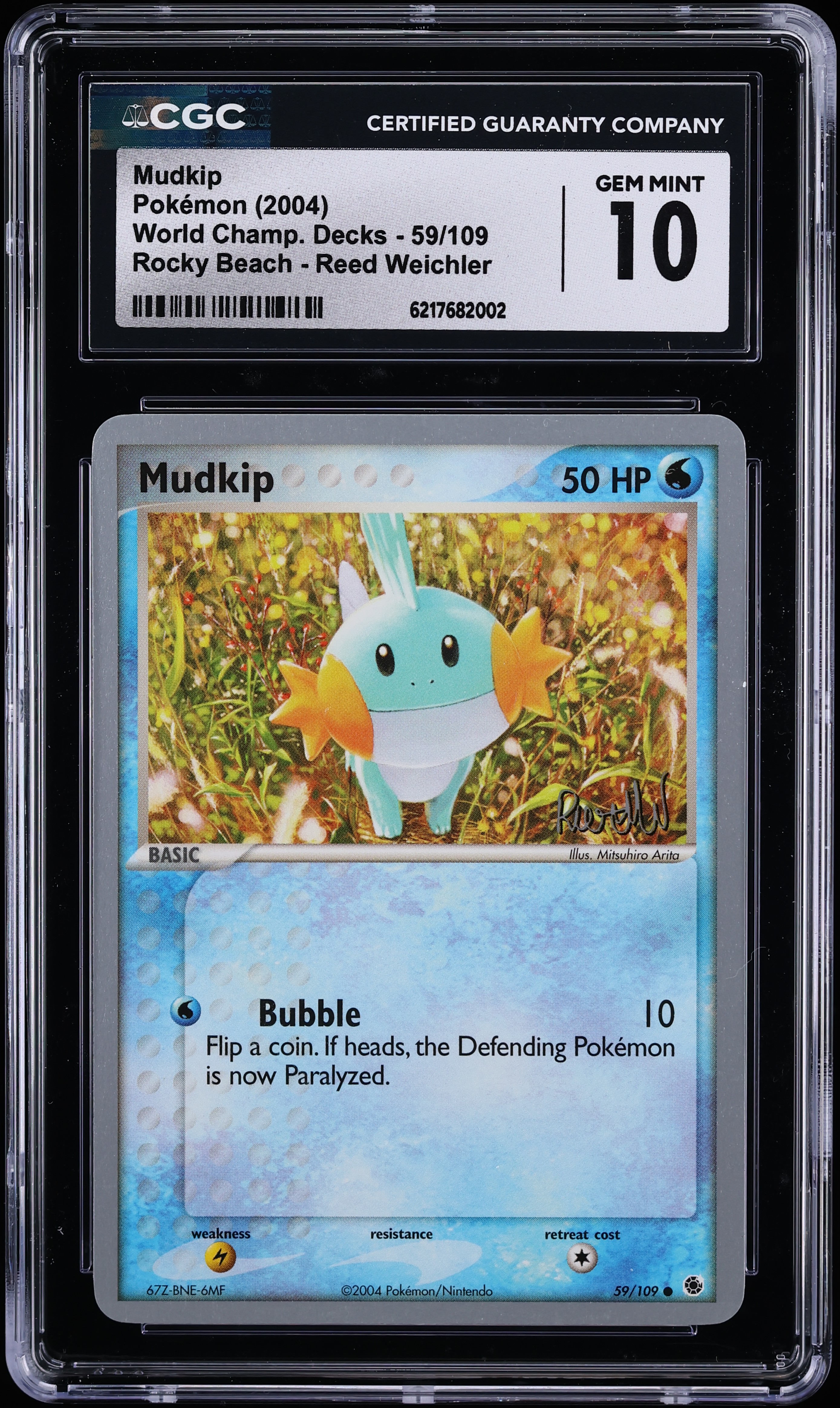 2004 Pokemon World Championships Decks Rocky Beach Reed Weichler Mudkip #59 CGC 10 GEM MINT