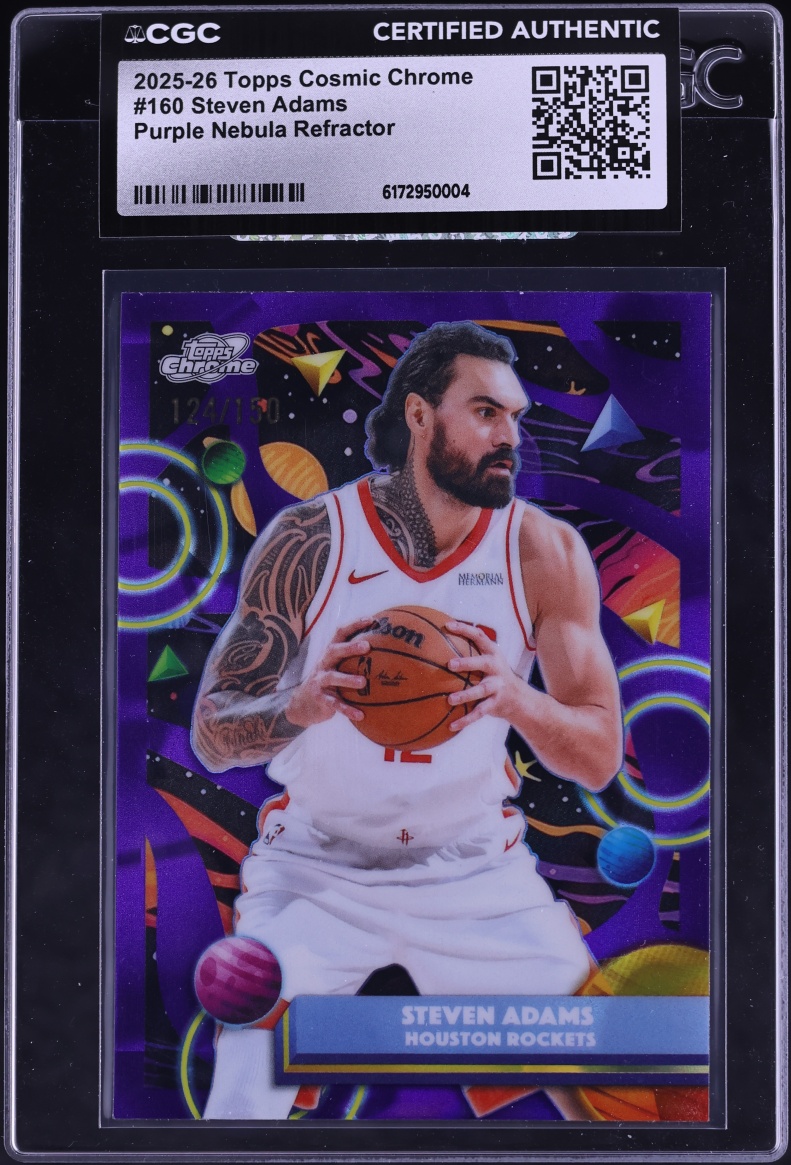 2025 Topps Chrome Cosmic Purple Nebula Refractor Steven Adams /150 #160 CGC AUTH