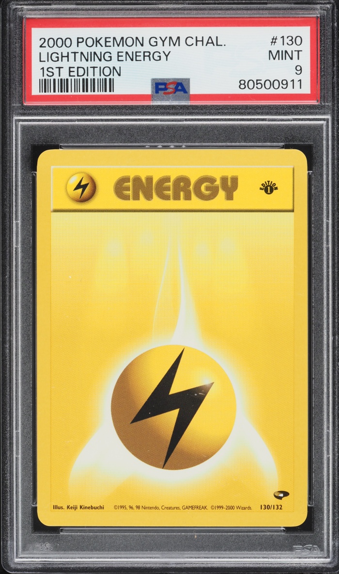 2000 Pokemon Gym Challenge 1st Edition Lightning Energy #130 PSA 9 MINT