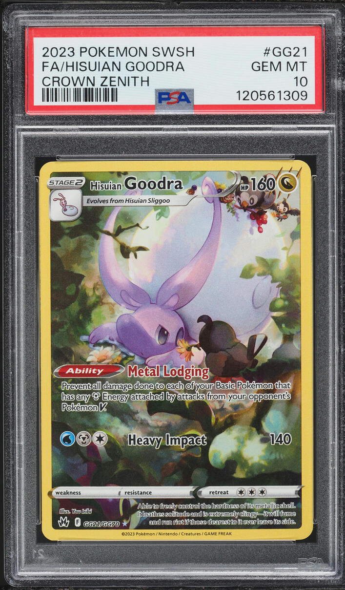2023 Pokemon SWSH Crown Zenith Full Art Hisuian Goodra #GG21 PSA 10 GEM MINT