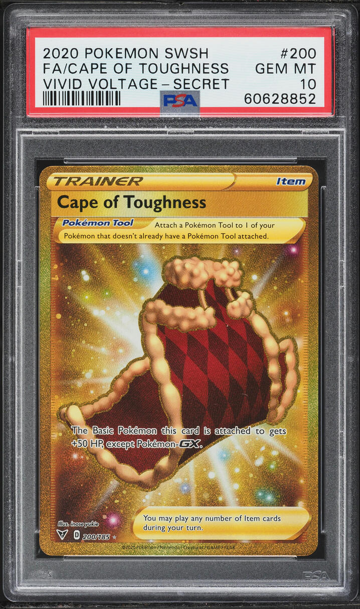 2020 Pokemon SWSH Vivid Voltage Gold Rare Cape Of Toughness #200 PSA 10 GEM MINT