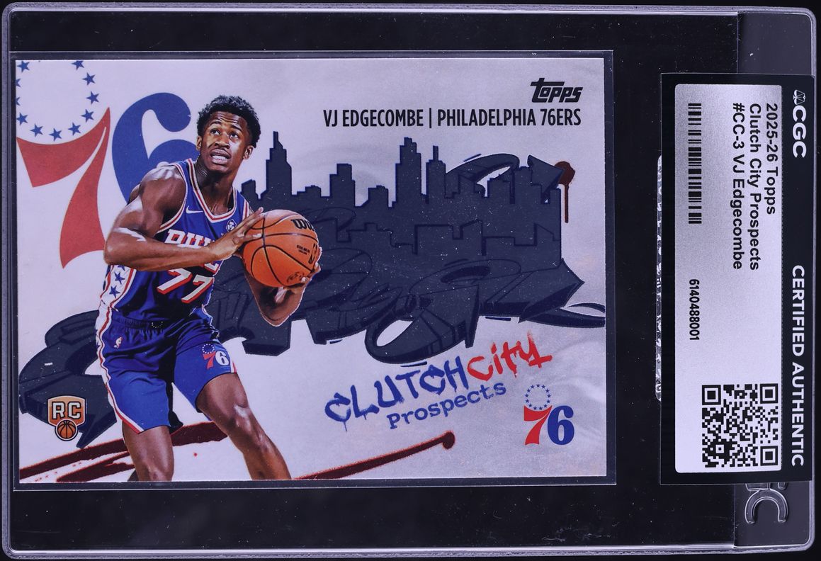2025 Topps Clutch City Prospects VJ Edgecombe ROOKIE #CC-3 CGC AUTH