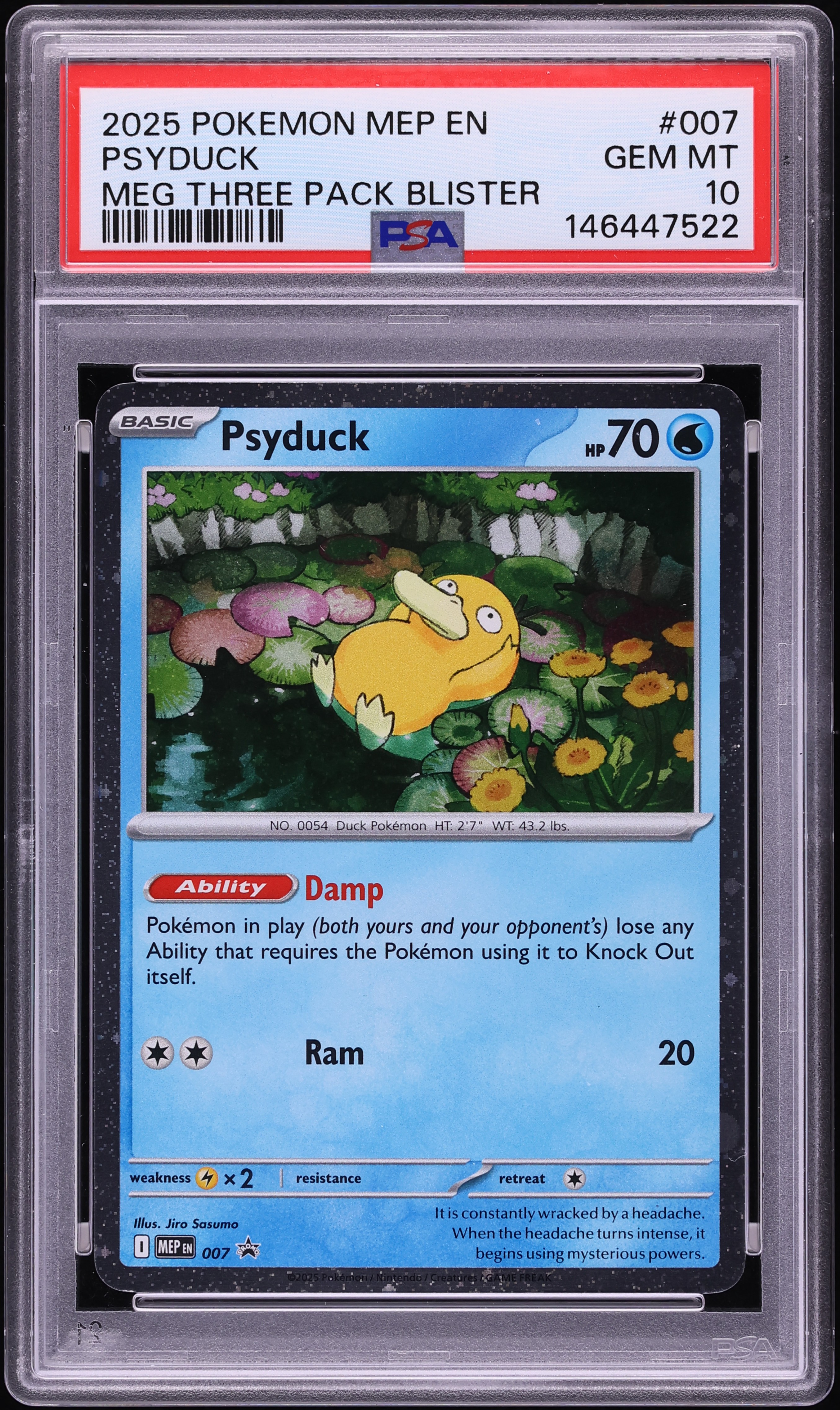 2025 Pokemon Mega Evolution Promo Psyduck #7 PSA 10 GEM MINT