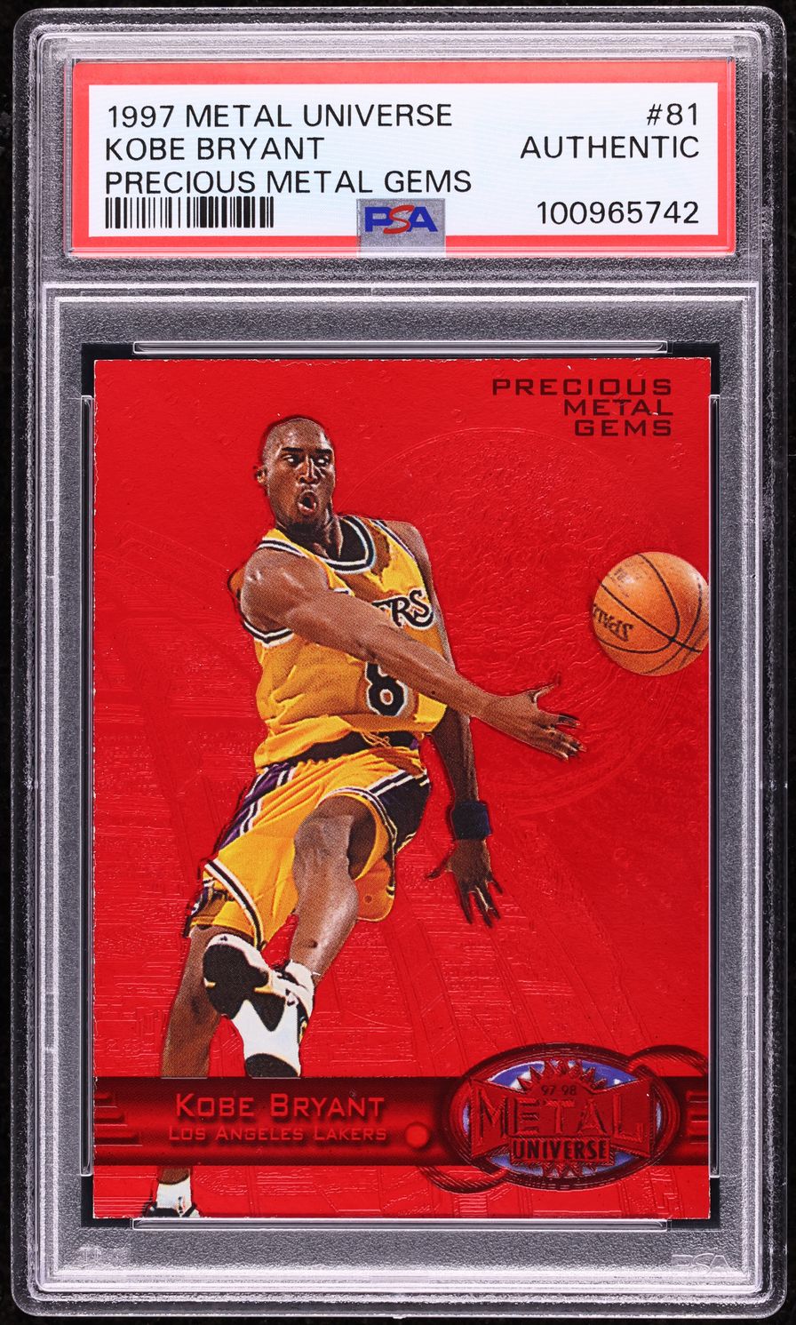 1997 Metal Universe Precious Metal Gems PMG Red Kobe Bryant /100 #81 PSA AUTH