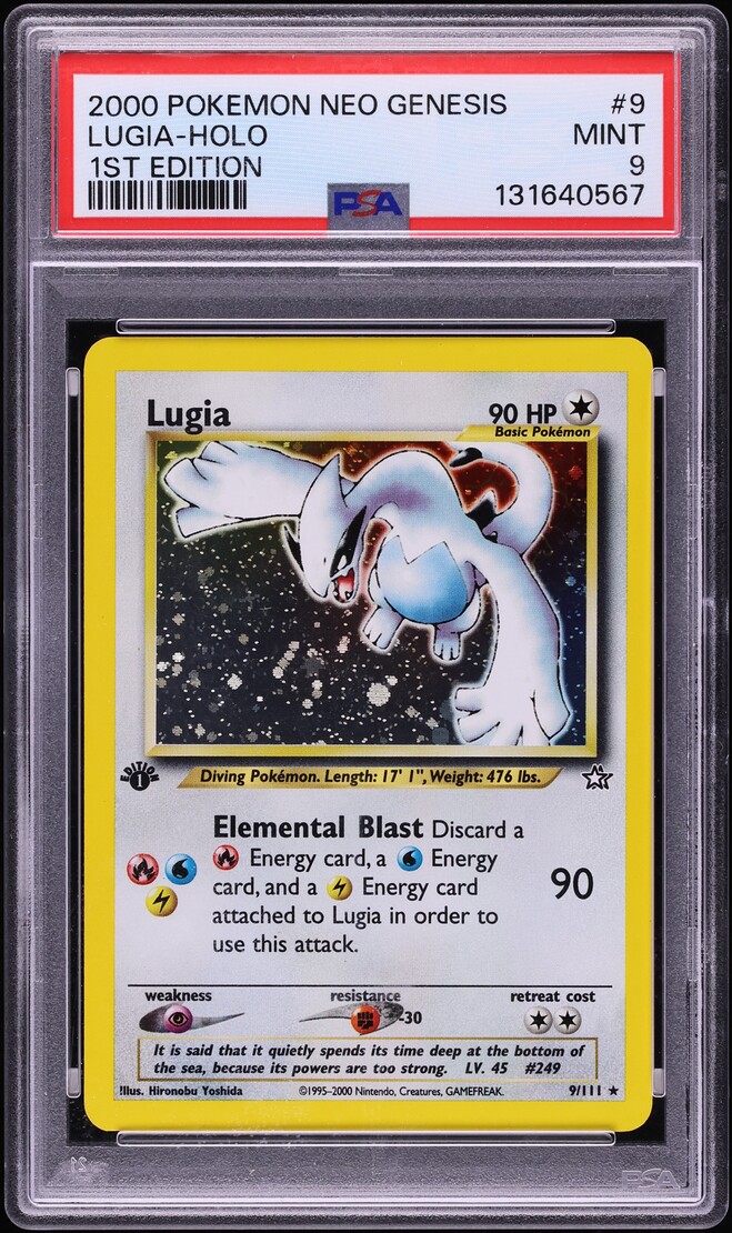2000 Pokemon Neo Genesis 1st Edition Holo Lugia #9 PSA 9 MINT
