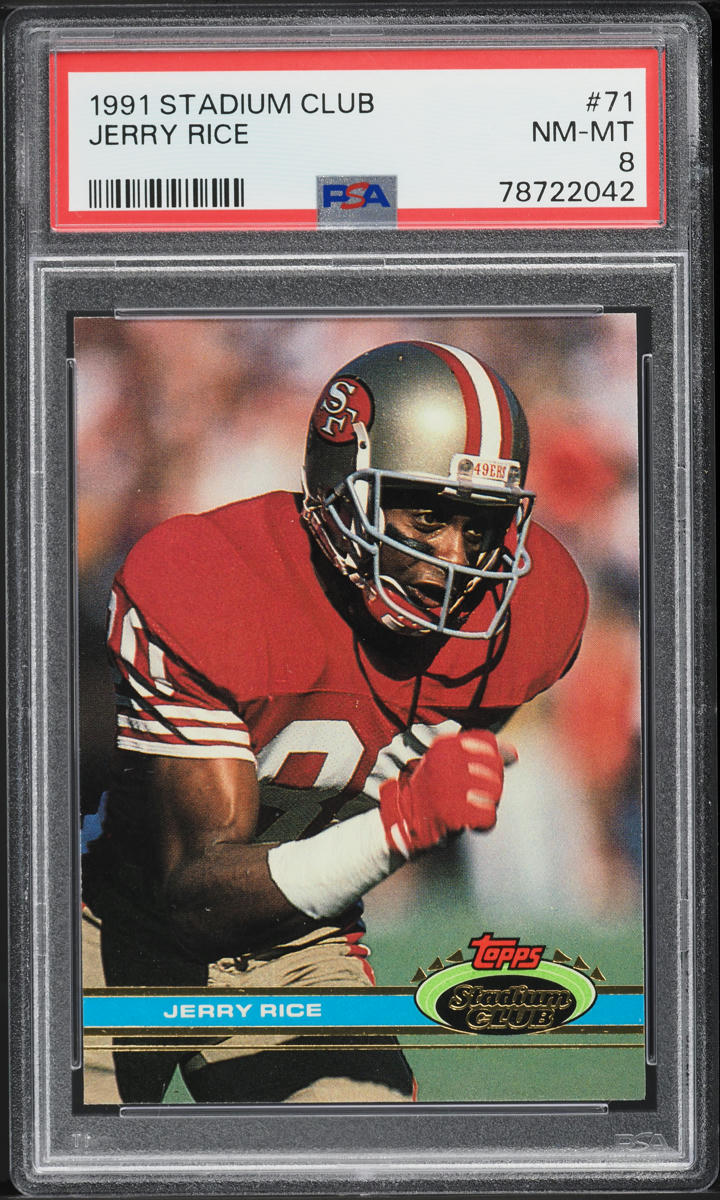 1991 Stadium Club Football Jerry Rice #71 PSA 8 NM-MT