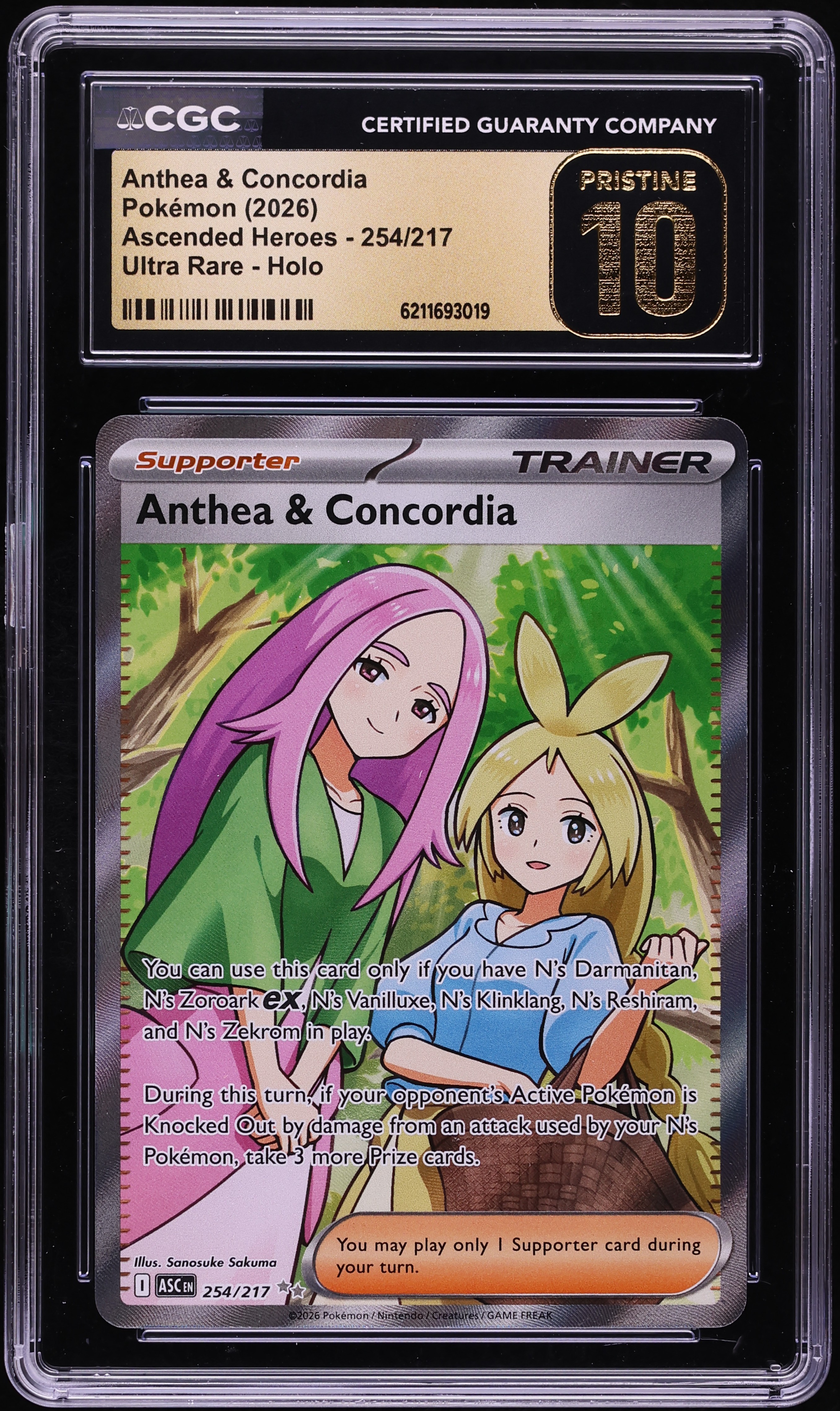 2026 Pokemon Mega Evolution Ascended Heroes Full Art Anthea & Concordia #254 CGC 10 PRISTINE
