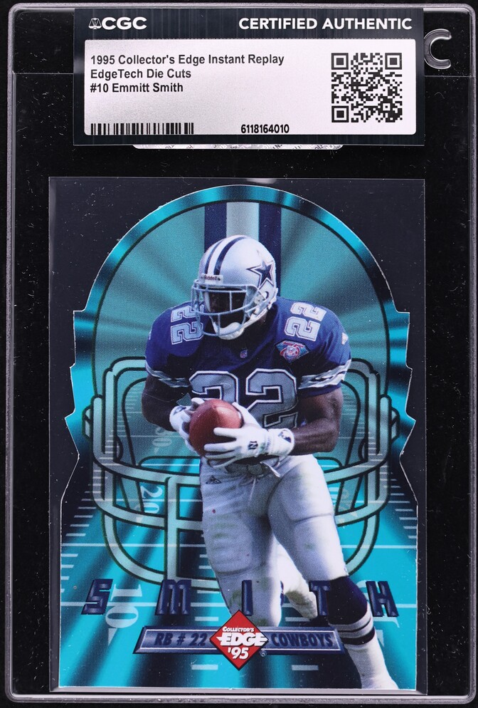 1995 Collector's Edge Instant Replay EdgeTech Die-Cut Emmitt Smith #10 CGC AUTH