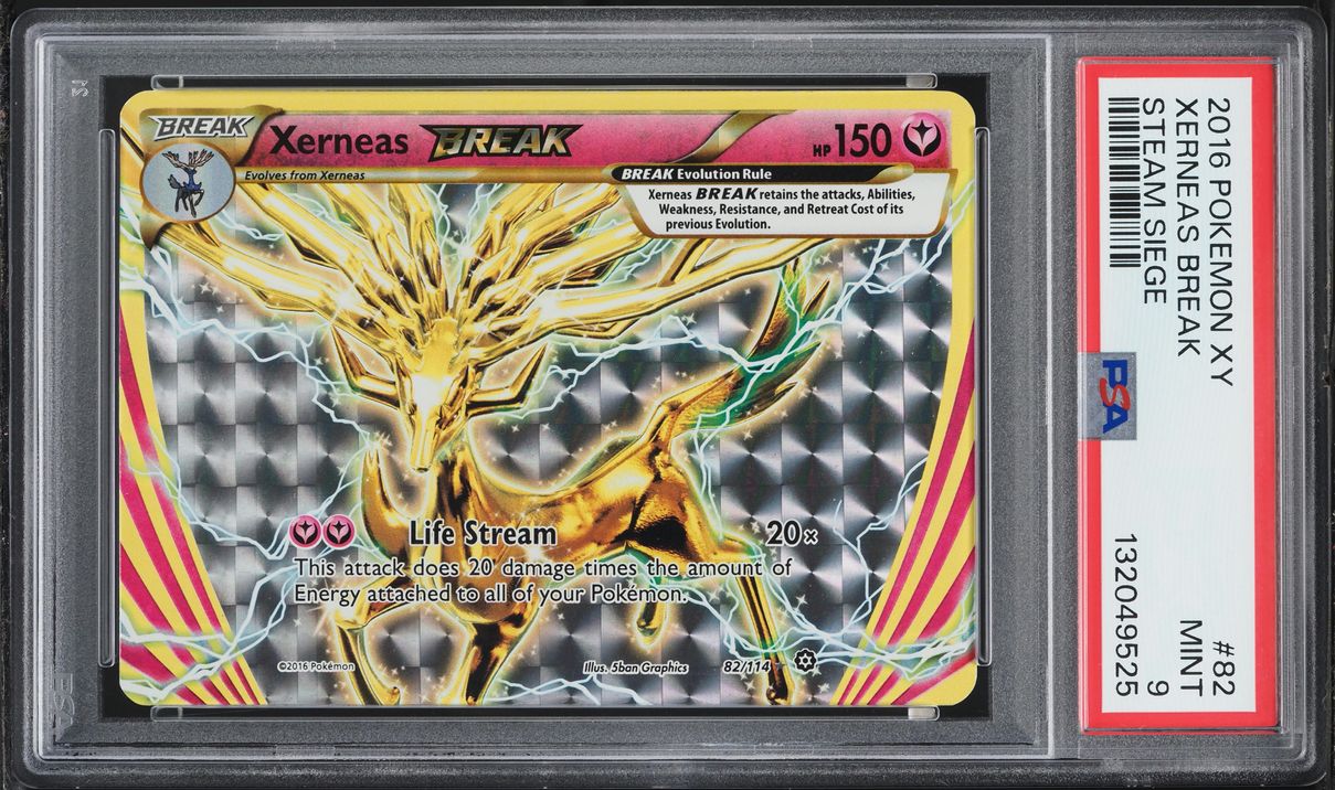 2016 Pokemon XY Steam Siege Xerneas BREAK #82 PSA 9 MINT