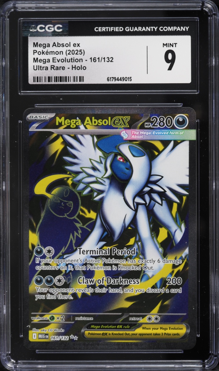 2025 Pokemon Mega Evolution Full Art Mega Absol ex #161 CGC 9 MINT