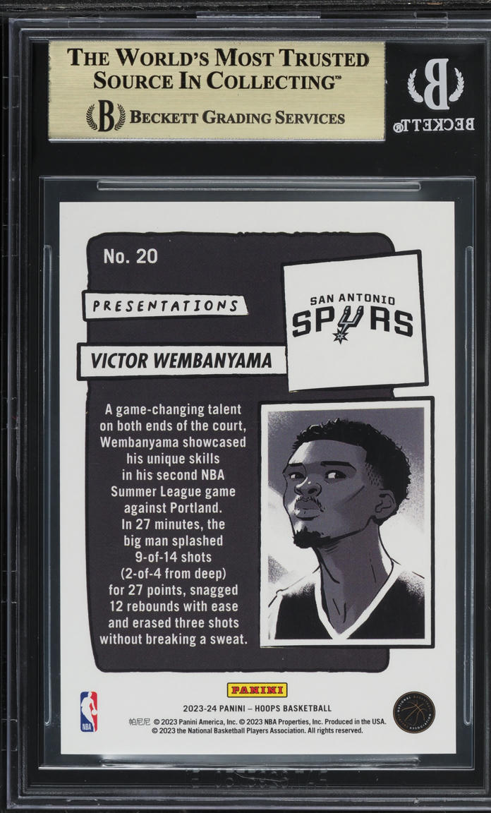 2023 Hoops Presentations Victor Wembanyama ROOKIE #20 BGS 9.5 GEM MINT