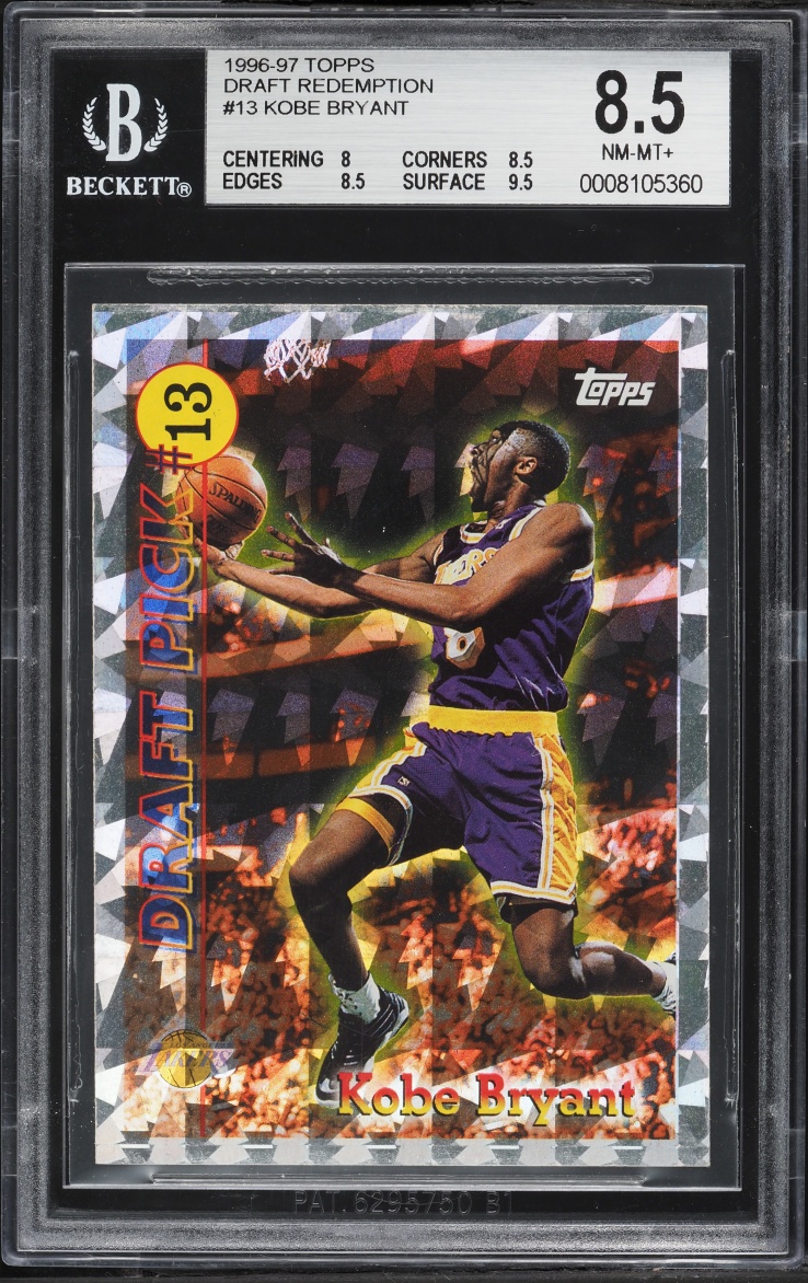 1996 Topps Draft Redemption Kobe Bryant ROOKIE #13 BGS 8.5 NM-MT+