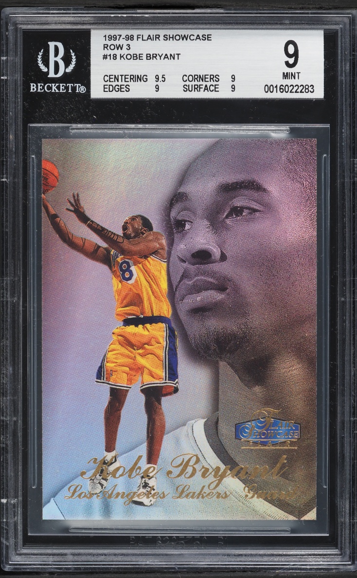 1997 Flair Showcase Row 3 Kobe Bryant #18 BGS 9 MINT
