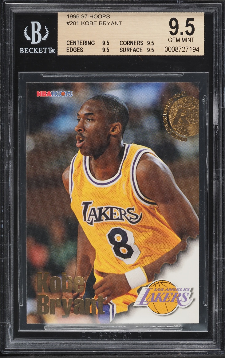 1996 Hoops Kobe Bryant ROOKIE #281 BGS 9.5 GEM MINT