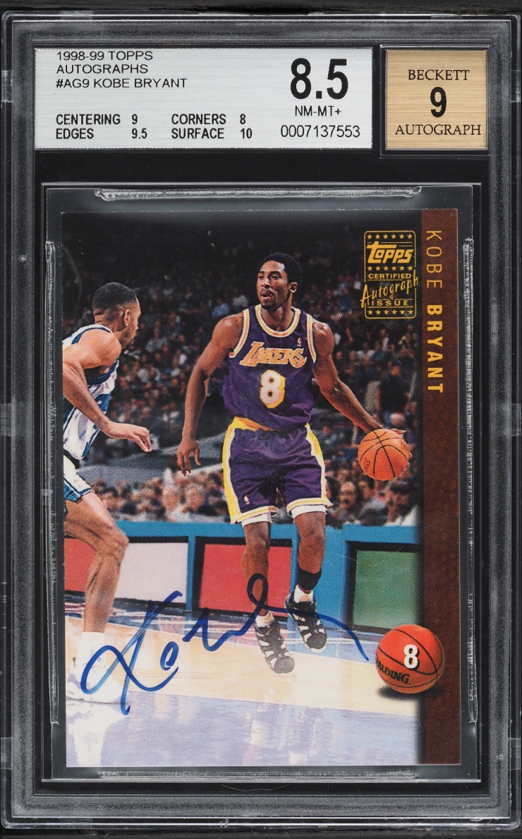 1998 Topps Kobe Bryant AUTO #AG9 BGS 8.5 NM-MT+
