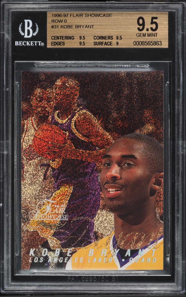 1996 Flair Showcase Row 0 Kobe Bryant ROOKIE #31 BGS 9.5 GEM MINT