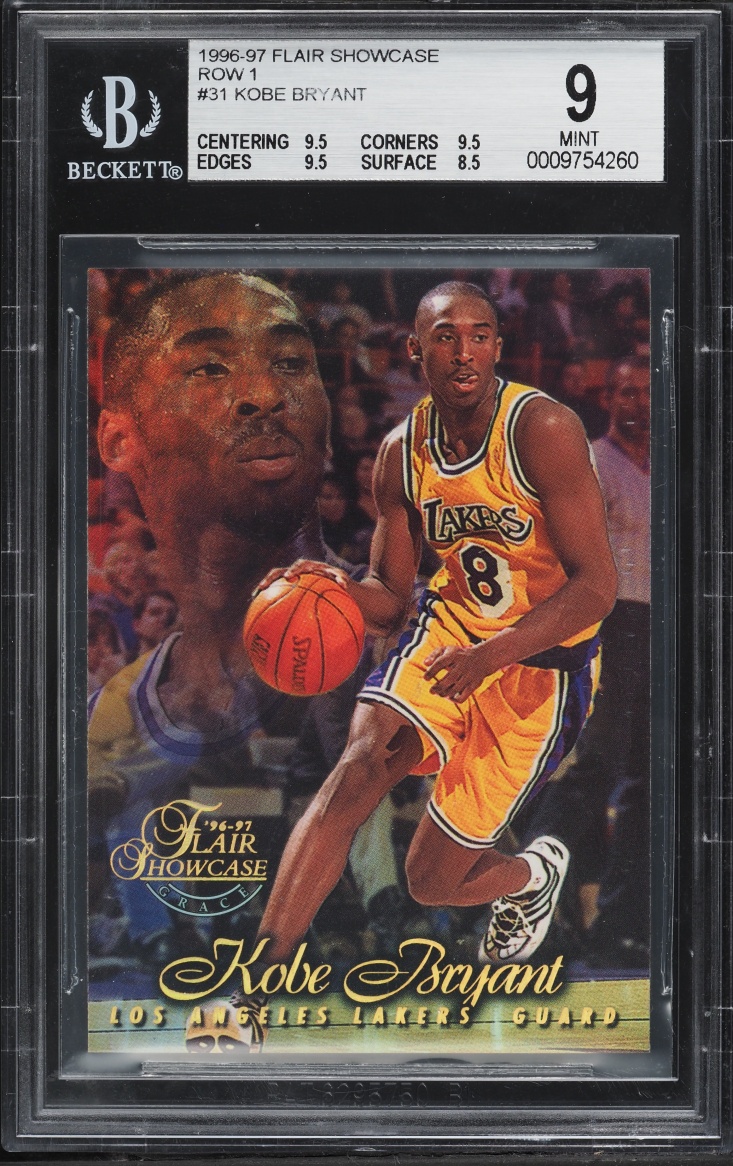 1996 Flair Showcase Row 1 Kobe Bryant ROOKIE #31 BGS 9 MINT