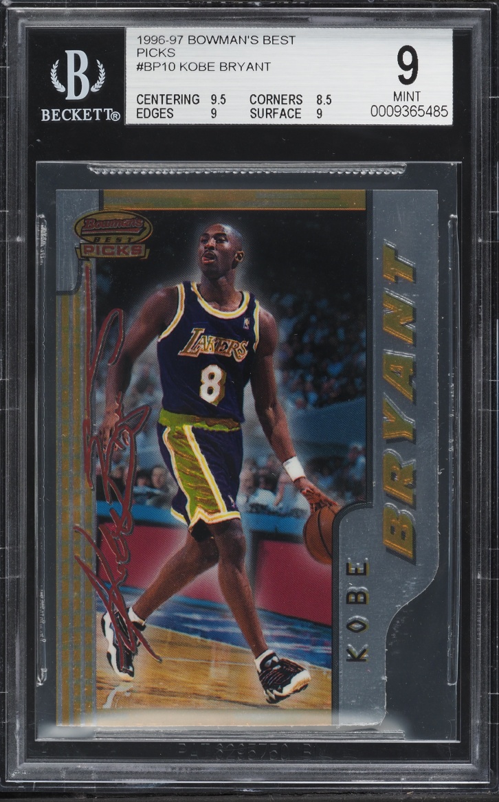 1996 Bowman's Best Picks Die-Cut Kobe Bryant ROOKIE #BP10 BGS 9 MINT