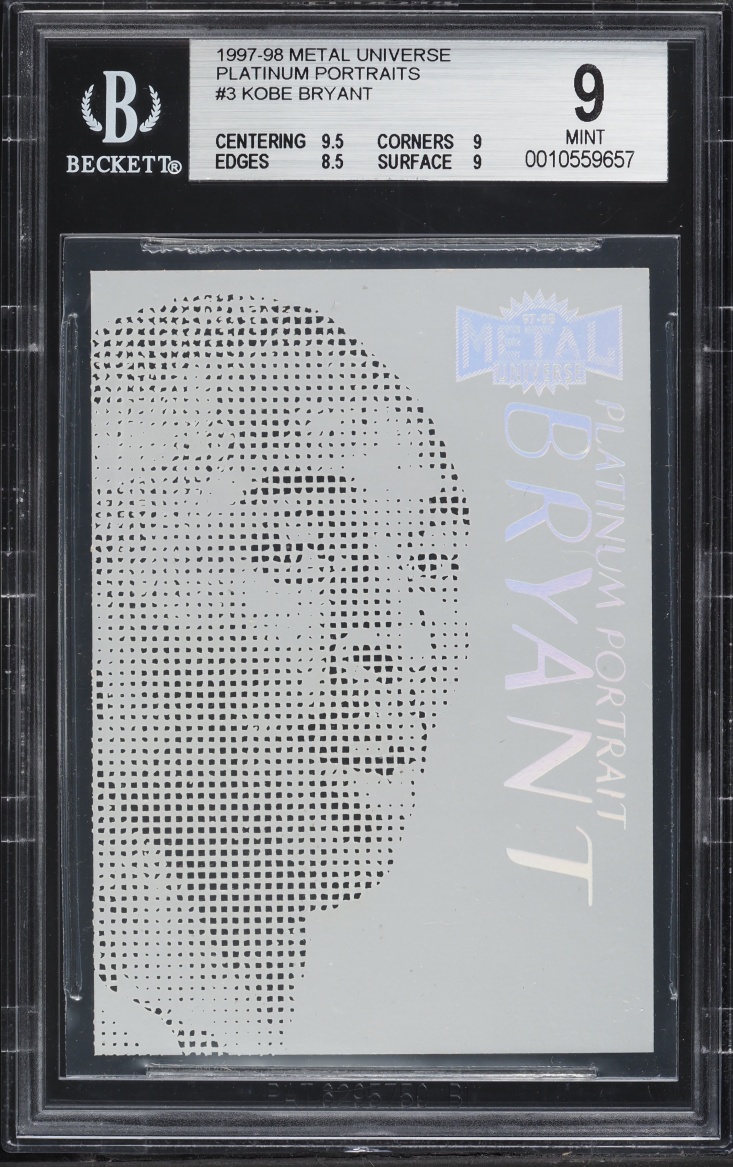1997 Metal Universe Platinum Portraits Kobe Bryant #3PP BGS 9 MINT