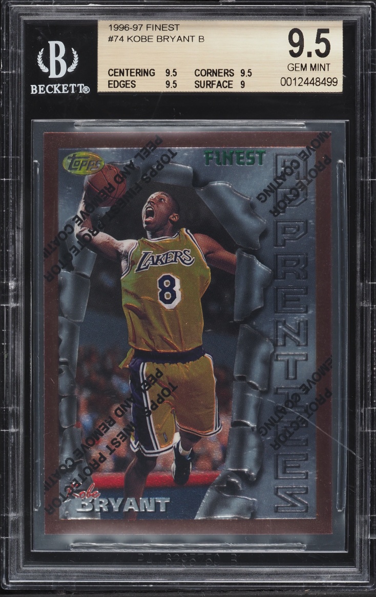 1996 Finest w/ Coating Kobe Bryant ROOKIE #74 BGS 9.5 GEM MINT