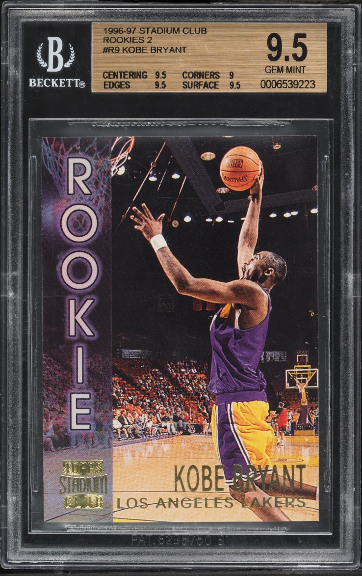 1996 Stadium Club 2 Kobe Bryant ROOKIE #R9 BGS 9.5 GEM MINT