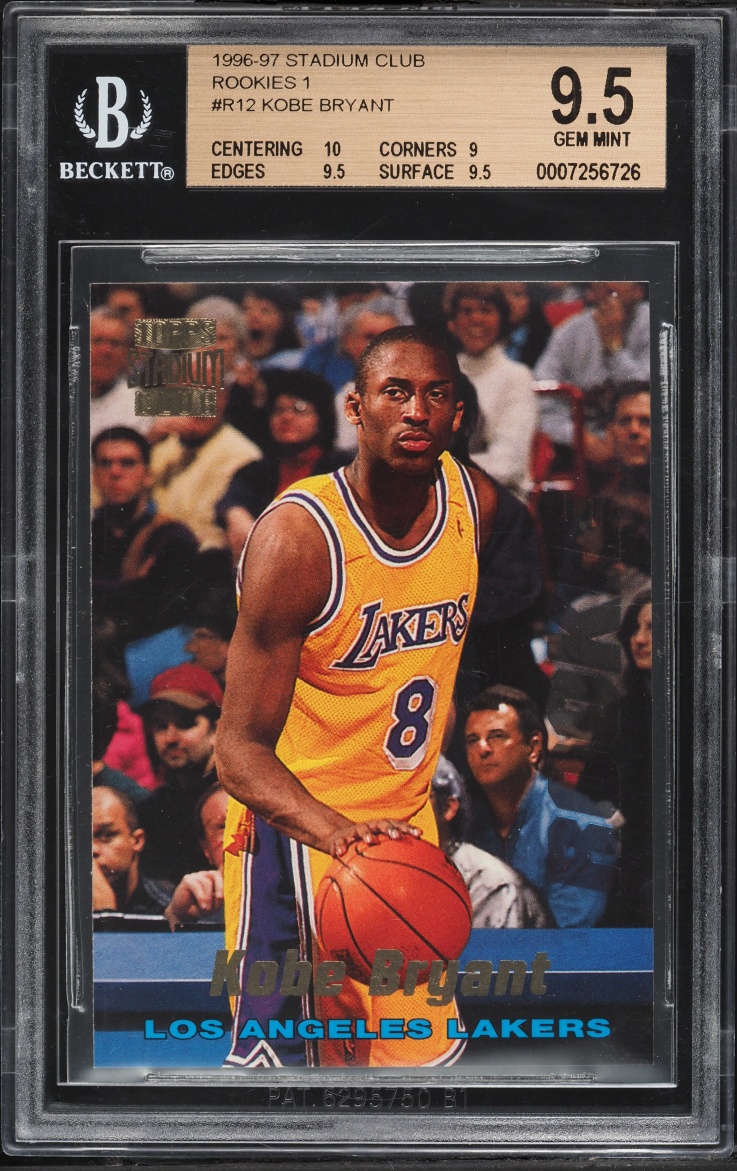 1996 Stadium Club Rookies 1 Kobe Bryant ROOKIE #R12 BGS 9.5 GEM MINT