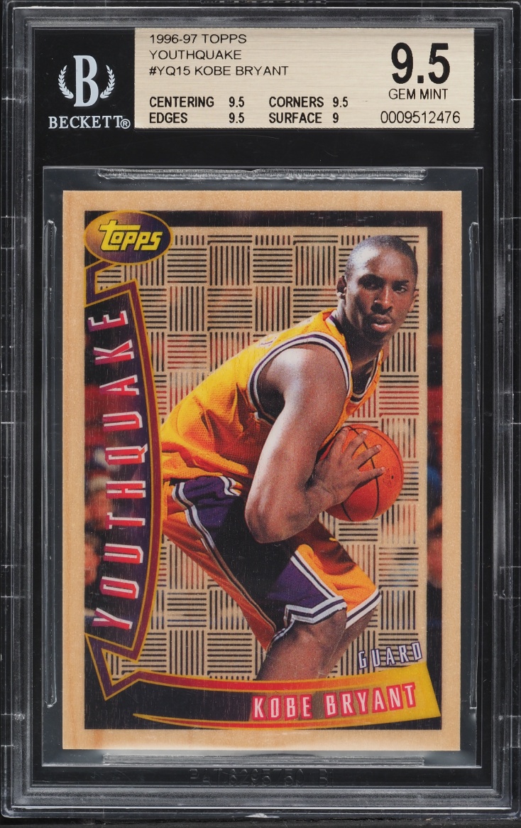 1996 Topps Youthquake Kobe Bryant ROOKIE #YQ15 BGS 9.5 GEM MINT
