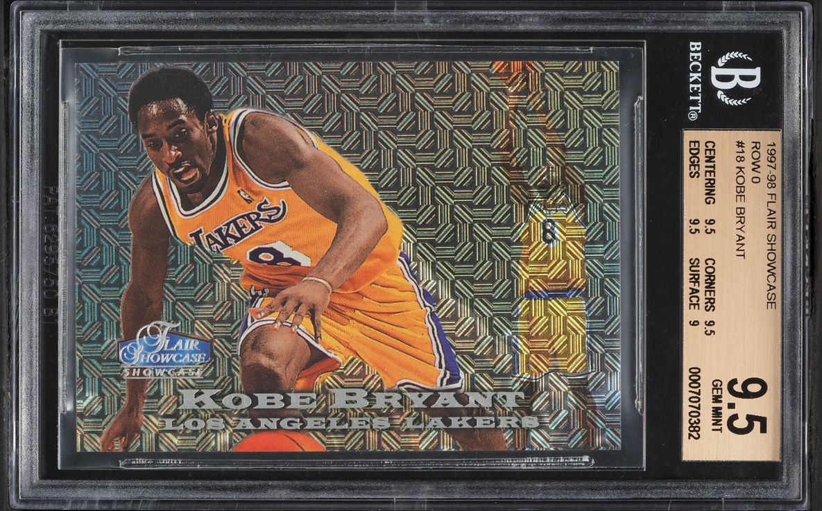 1997 Flair Showcase Row 0 Kobe Bryant /250 #18 BGS 9.5 GEM MINT