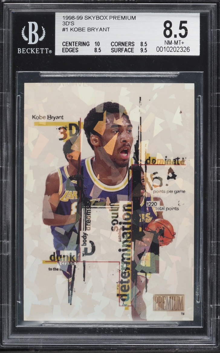 1998 Skybox Premium 3D's Kobe Bryant #1 BGS 8.5 NM-MT+