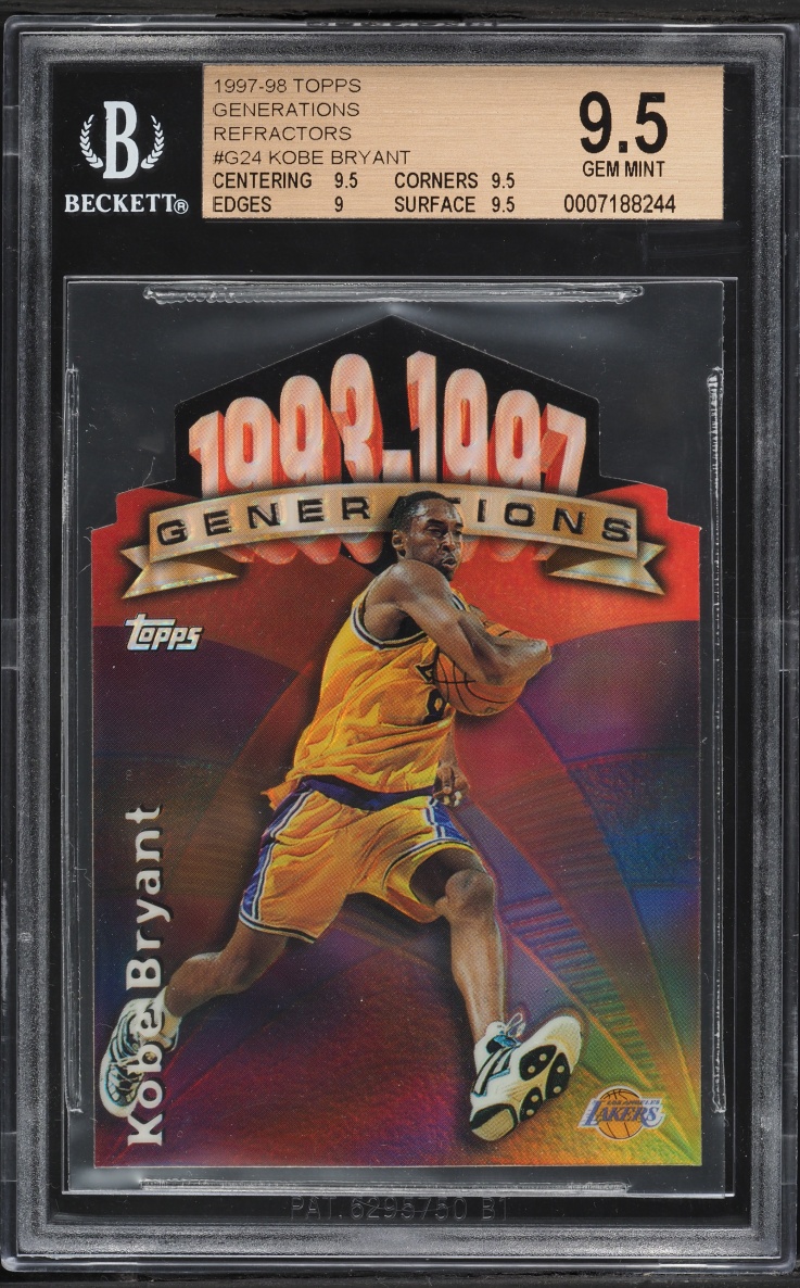 1997 Topps Generations Refractor Kobe Bryant #G24 BGS 9.5 GEM MINT