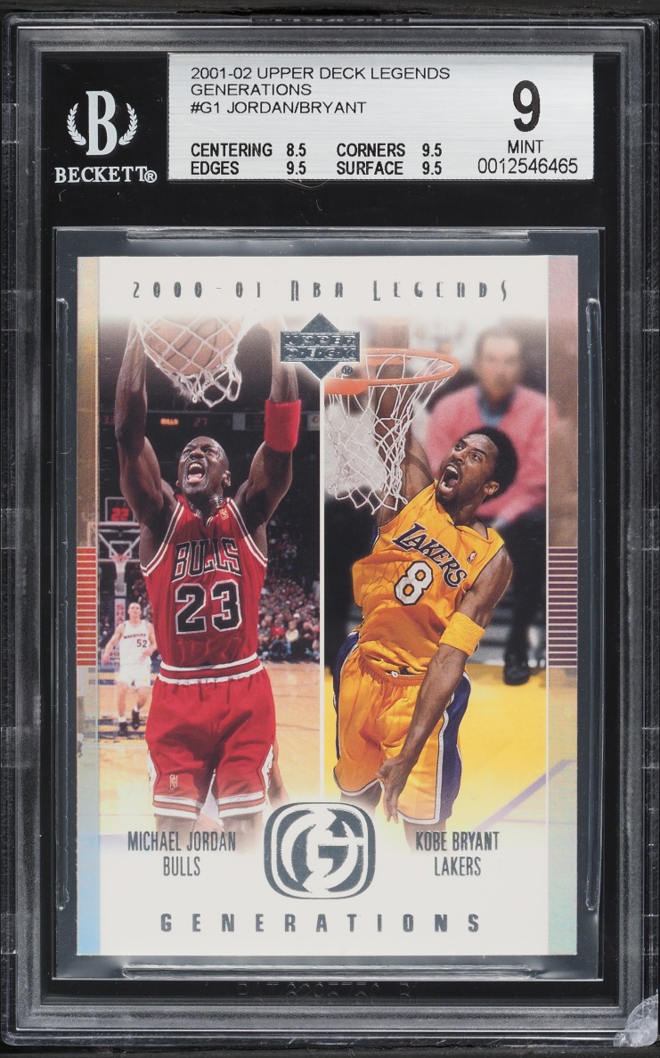 2001 Upper Deck Legends Generations Michael Jordan Kobe Bryant #G1 BGS 9 MINT