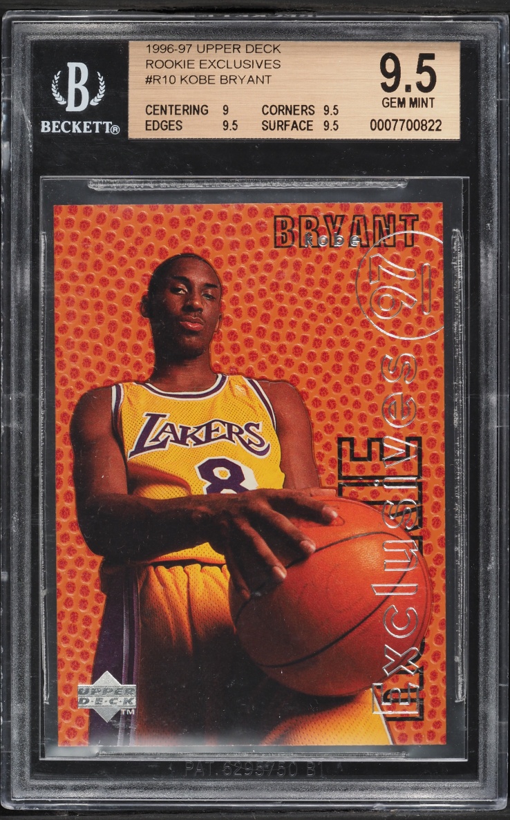 1996 Upper Deck Exclusives Kobe Bryant ROOKIE #R10 BGS 9.5 GEM MINT