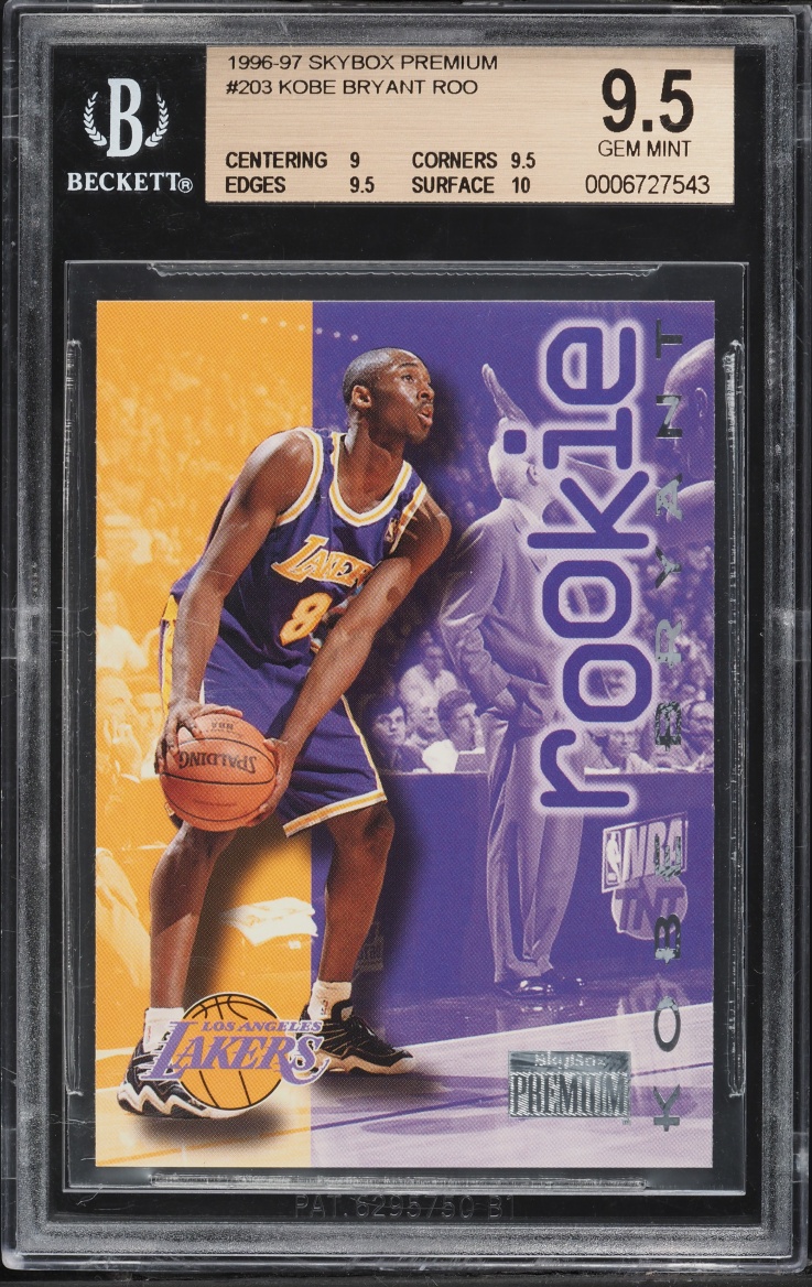 1996 Skybox Premium Kobe Bryant ROOKIE #203 BGS 9.5 GEM MINT